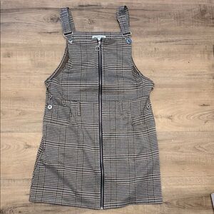 Chic Brown Plaid Mini Dress